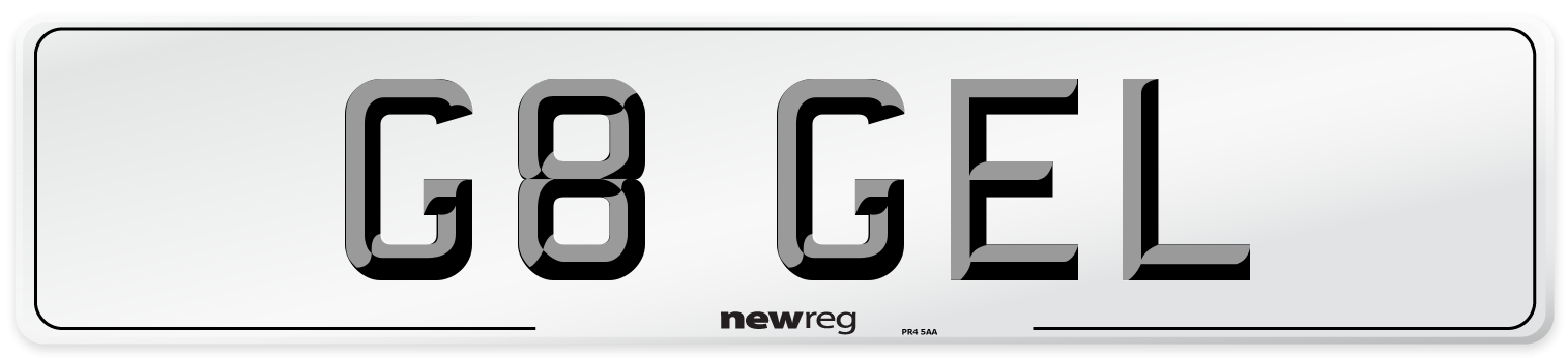 G8 GEL Number Plate from New Reg